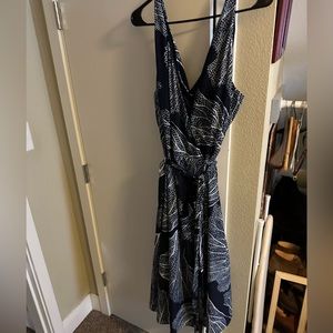 Hutch Anthropologie Navy Wrap Dress Plus Size Tropical Vacation